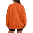 thumbnail image 3 of Garbnen Crew Neck Sweatshirts Women Oversized Women's Long Sleeve Shirts Casual Fall Winter Soft Trendy Womens Pullover Tops Orange L, 3 of 5