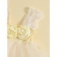 thumbnail image 5 of Coduop Toddler Baby Girls Princess Dress 3D Flower Lace Sleeveless Cute Layered Tulle Dress, 5 of 8
