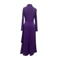 thumbnail image 6 of SONXAHE Asymmetric Wrap Maxi Dress for Women Turtleneck Long Sleeve Formal Daily Flared Long Gown, 6 of 6