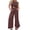 O-86 Brown, variant on White Brunch Bib Pants for Women Flare Wide Leg Lower Belly Fat Plain Boot Cut Leg Jumpsuits Waist Trainer Bodysuit Trousers Pants One Piece Women 2026 Clothing L