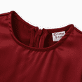 thumbnail image 4 of PatPat Tenues Assorties Rouges pour la Famille Robe en Satin Soyeux à Longues Manches Bouffantes Ou Chemise à Carreaux, 4 of 7