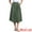 Army Green, variant on DARING DIVA Women's Button Decor Elastic Waist A-Line Skirts with Pockets XS Khaki