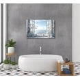 thumbnail image 4 of Coastal Flower Bathroom Canvas Wall Art Farmhouse Cotton Bouquet and Butterfly Bathroom on Window Wall Decor Rustic Blue Beach Butterfly Poster Print for Living Room Bedroom Restroom Home Decoration, 4 of 5