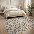 thumbnail image 3 of ODIKA 8'x10' Beige Blush Floral Vine Botanical Washable Area Rug Vintage Climbing Motif With Delicate Blooms And Leafy Branch Durable, Non-Slip for Living Room, Under Sectional, Family, 3 of 7
