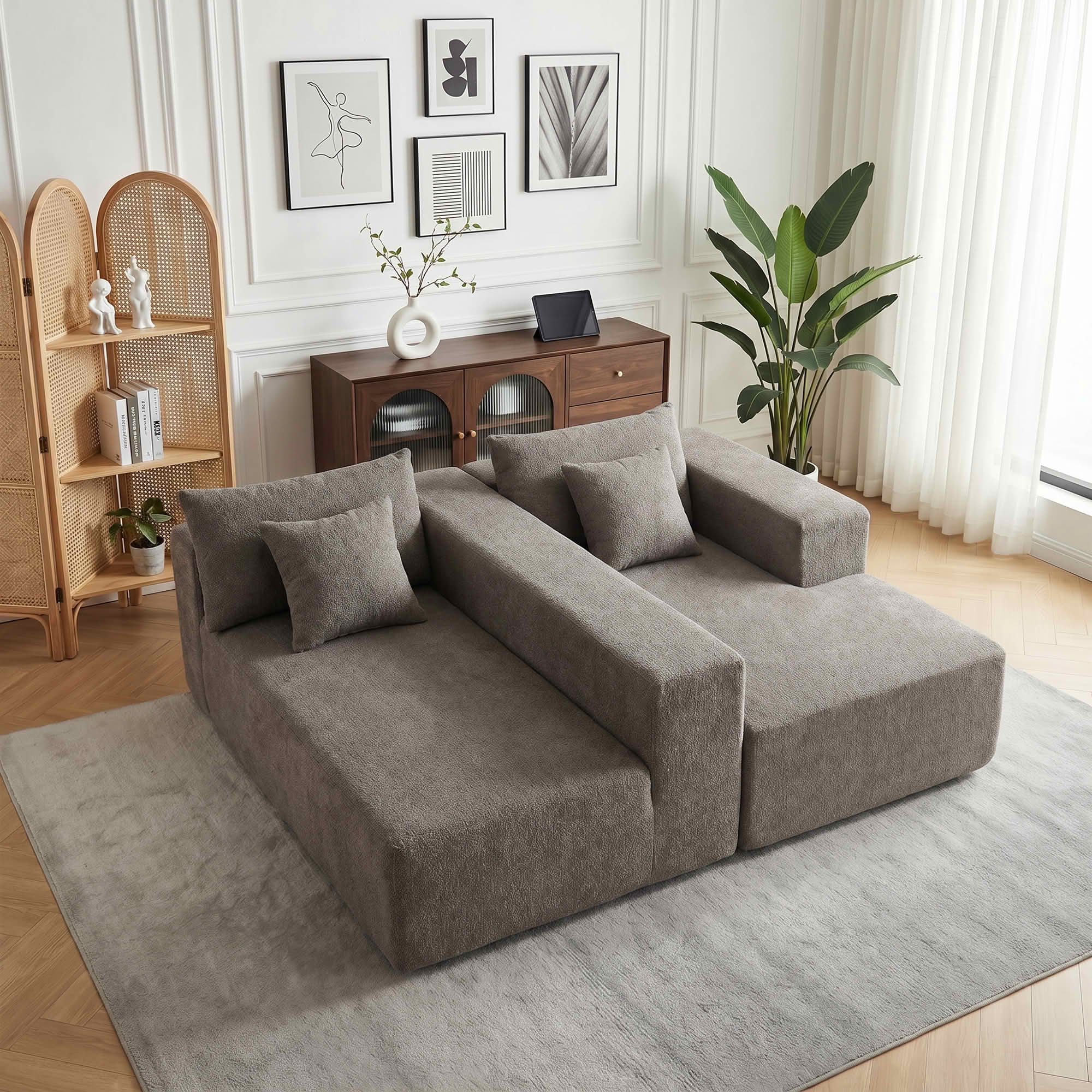 MAYEERTY 104" Cloud Sectional Couch with L-Shape Chaise, Modern Modular Sofa with Deep Seat, Upholstered Couches with Back Cushion for Living Room Bedroom, No Assembly Required