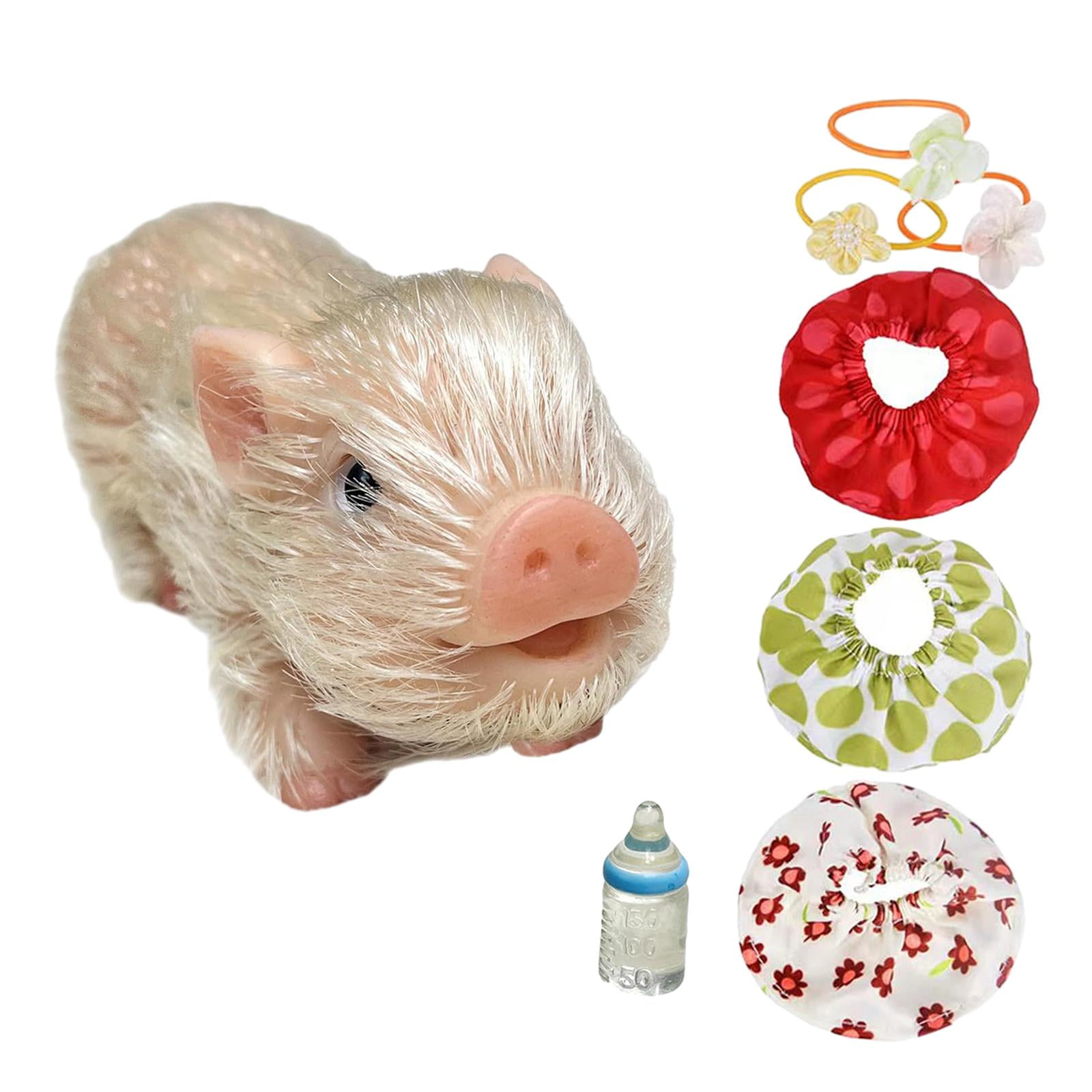 HILABEE Miniature Reborn Pig Toy Funny Silicone Pig Doll for