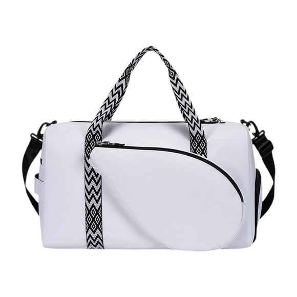 jinwen Sac de Pickleball Sac à Main Polyvalent Sac de Tennis Sac de Rangement pour Raquette de Pickleball Blanc