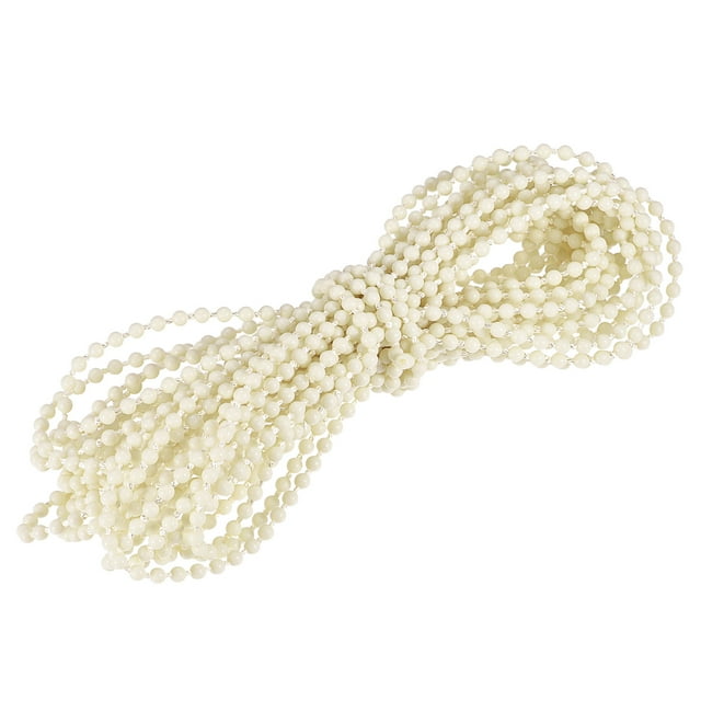 Unique Bargains Chaîne Perlée de 10 Yards pour Stores à Rouleau, Cordon pour Pièces de Réparation de Fenêtre, Beige