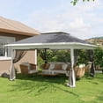thumbnail image 5 of Memoryfield 12x12 ft Pop-Up Canopy Tent, Adjustable Height Instant Gazebo with Mosquito Netting & 4 Sandbags, Outdoor Party Tent for Backyard, BBQs & Events, Gray, 5 of 11