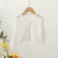 thumbnail image 4 of Baby Girls' Long Sleeve Cardigan Knit Button Closure Bolero Shrug Toddler Cardigan Hollow out Cropped Sweater Cute Kids Shawl, 4 of 5