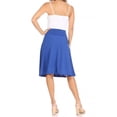 thumbnail image 3 of Women's Casual Knee Length Flare A-line Skirt with Elastic Waistband, 3 of 7
