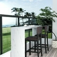 thumbnail image 3 of Nathaniel Home, 29" Bar Stools Leather Upholstered Chairs Set of 2, Counter Height Stools with Back, Dining Barstools with Footrest, Rustic Dark Brown, 3 of 7