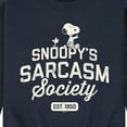 thumbnail image 3 of Peanuts - Snoopy Sarcasm Society - Men's Crew Neck Fleece Pullover, 3 of 6