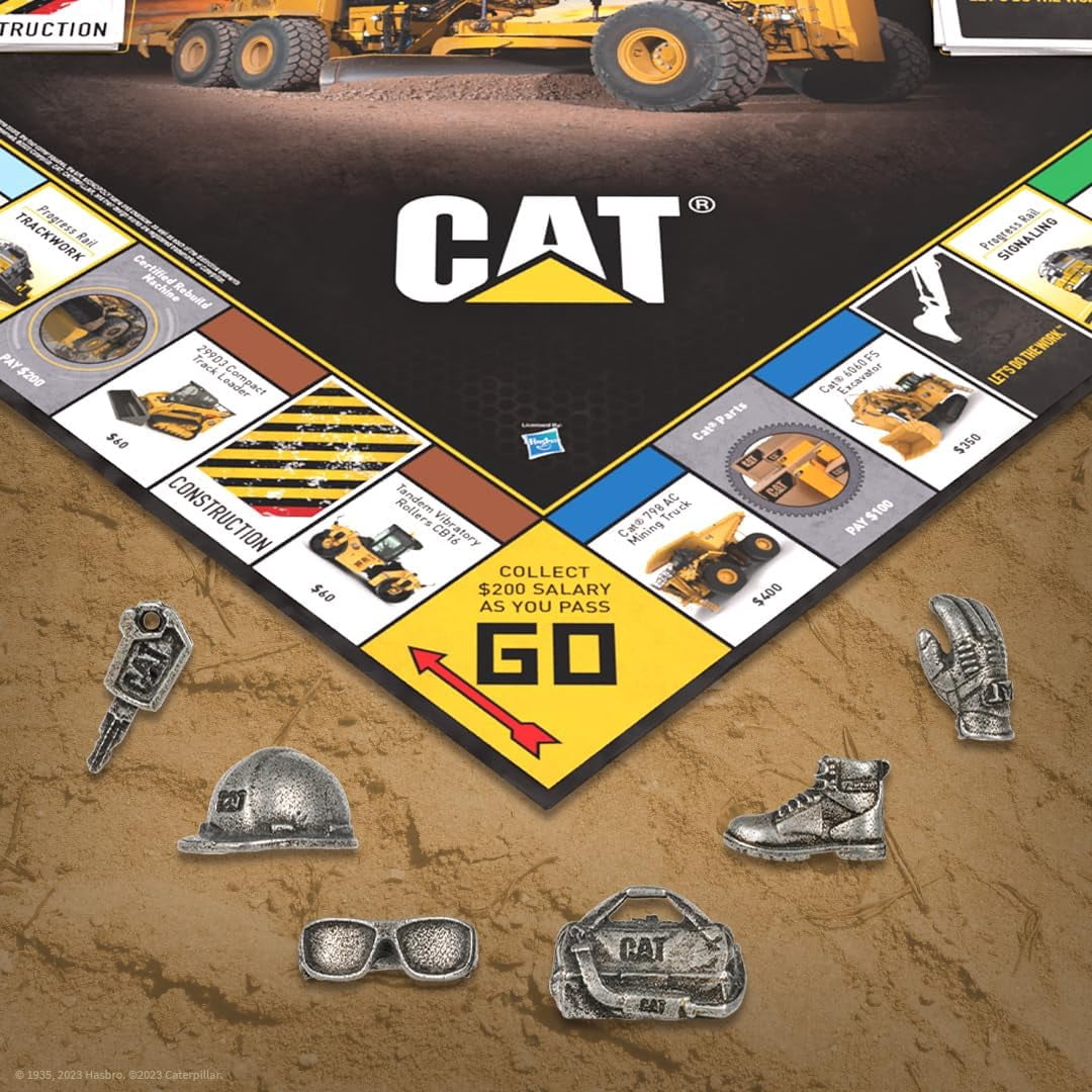 USAopoly Monopoly CAT Caterpillar Classic Board Game, Cardboard