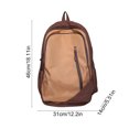 thumbnail image 3 of Nylon Backpack Large Capacity Vintage College Style | Breathable Air Cushion Straps | 15.6" Laptop Compartment | Waterproof Durable | Multiple Pockets | 46x31x17cm | Pink/Brown, 3 of 6