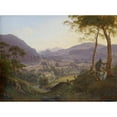 thumbnail image 3 of Franz Ludwig Catel 24x19 Black Modern Framed Museum Art Print Titled - Mountain Landscape Near Salzburg with a Young Couple, 3 of 5