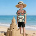 thumbnail image 6 of Dailycode Small Short Sleeve Button Down Shirts Shark with Hat and Sunglasses Casual Shirt 3-10 Years, 6 of 8