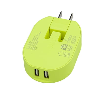 onn. 4.8A Dual-Port USB Wall Charger for iPhone and Android