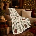thumbnail image 3 of Rustic Woodland Nature Print, Festive Holiday Scene, Warm Flannel Blanket for Cabin and Lodge with Detailed Artwork, Art Lovers Housewarming Gift, Artistic Home Decor, 3 of 9
