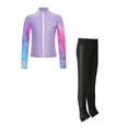 thumbnail image 3 of Jizyo Ensemble de Sport pour Filles Enfants Fermeture Éclair Col Montant Veste à Manches Longues avec Leggings Scintillants en Strass Ensemble de Tenue Active Violet 14, 3 of 6