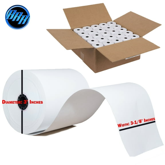 3 1/8" x 273' FT 50 Rolls Thermal Paper for Receipt Printers Pos Systems Cash Registers BPA Free Paper-Buyregisterrolls