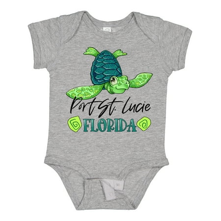 

Inktastic Port St. Lucie Florida Happy Sea Turtle Gift Baby Boy or Baby Girl Bodysuit