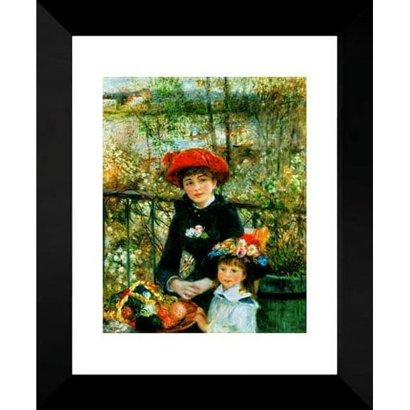 Two Sisters on the Terrace 20x24 Framed Art Print by Renoir, Pierre Auguste