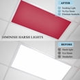thumbnail image 4 of Pure Red Fluorescent Light Covers, Simple Solid Color Magnetic Light Covers for Ceiling Lights, Fluorescent Ceiling Shade Filters for Classroom Bedroom Office 4x2Ft x 2PCS, 4 of 8