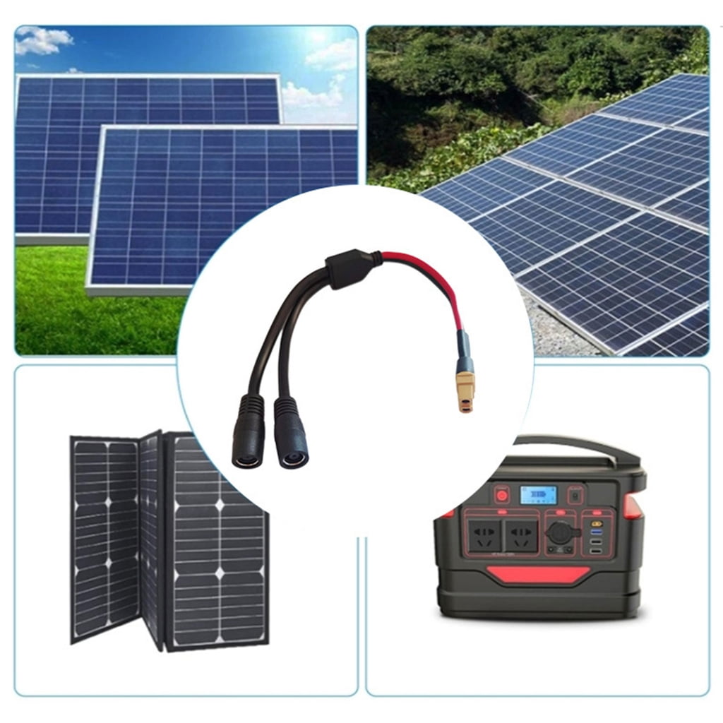 Zeiwohndc XT60 to Double DC7909 Female Extension Cable for Solar Energy Systems