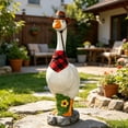 thumbnail image 3 of BZPIZ 13.7" Garden Porch Goose Statues, Funny Goose Farm Fence Decor, Resin Real Concrete Porch Goose Decor, Outdoor Animal Sculptures & Statues, Perfect for Home Garden Stairs, Backyard, Farm, Patio, 3 of 8