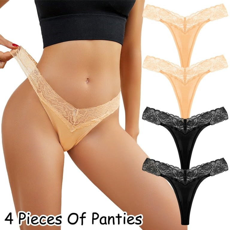 Aayomet Thong Underwear Women Underpants Lace Panties For Womens Underwear  Panties Bikini Solid Womens Briefs Knickers,BK1 XS