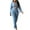 Blue womens outfit sets, variant on Gifts Blazer Sets for Women Business Suit Sets for Women Classic Button Lapel Cropped Blazer Coat and High Waist 2 Piece Outfits Office Casual Solid Work Lounge Sets Holiday