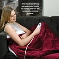 thumbnail image 4 of Heated Blanket, Machine Washable Extremely Soft & Comfortable Electric Blanket Throw Fast Heating with Hand Controller 10 Heating Settings & auto Shut-Off (Red, 50 x 60), 4 of 13