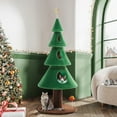Amolife 63" Christmas Cat Tree Tower Condo with Balls & Cat Teaser