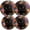 Black2417, variant on Electric Stove Burner Covers,4 Pcs Round Gas Burner Cover,8 and 10 Inch,Color - rich Fox Portrait with Floral and Foliage Elements
