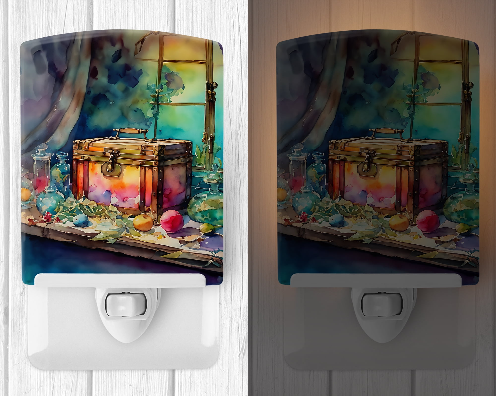 Treasure Chest Ceramic Night Light 4 in x 6 in