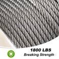 thumbnail image 3 of Unique Bargains 1/8' T316 Stainless Steel Cable with Cutter, Wire Rope Aircraft Cable for Deck Railing, 147 FT, 3 of 6