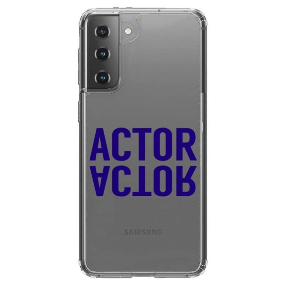 DistinctInk Clear Hybrid Case for Samsung Galaxy S21 (6.2" Screen) - Actor (Reflection) - Shockproof Protection