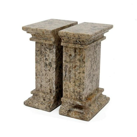Marble Crafter BE40-FS Renaissance Bookends&#44; Fossil Stone