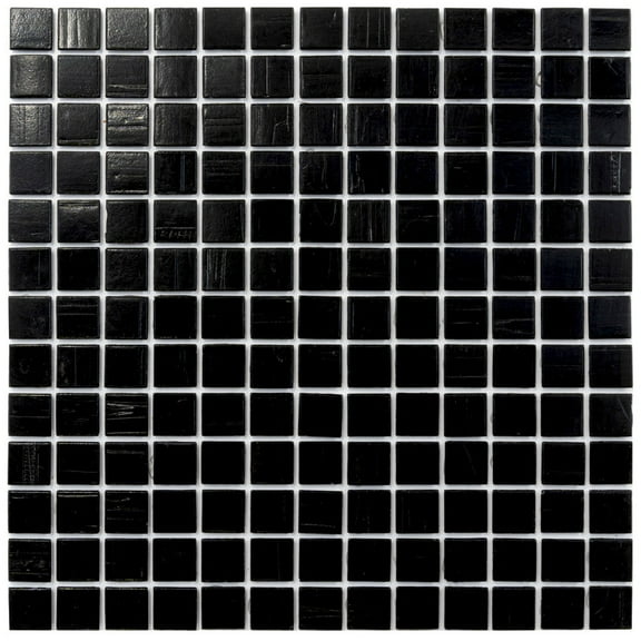 Celestial 12 in. x 12 in. Glossy Black Glass Mosaic Wall and Floor Tile (20 sq. ft./case) (20-pack)