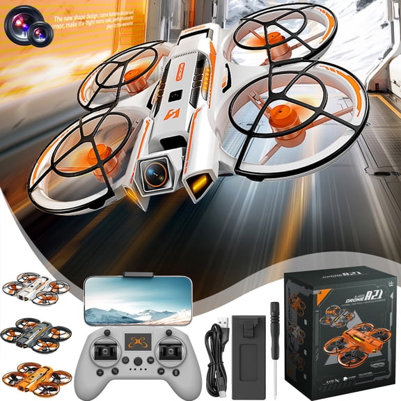 Vacemry under $5 3Pcs Brushless Motor Drone, Long Flight Time FPV Drone, Brushless Motor 1080P ESC Camera Quadcopter with 2.4G WiFi, Headless Follow Me Altitude Hold
