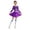 Purple, variant on Girls Cheer Leader Sparkly Long Sleeve Cheerleading Dance Dress Uniform for Musical Festival Black 10