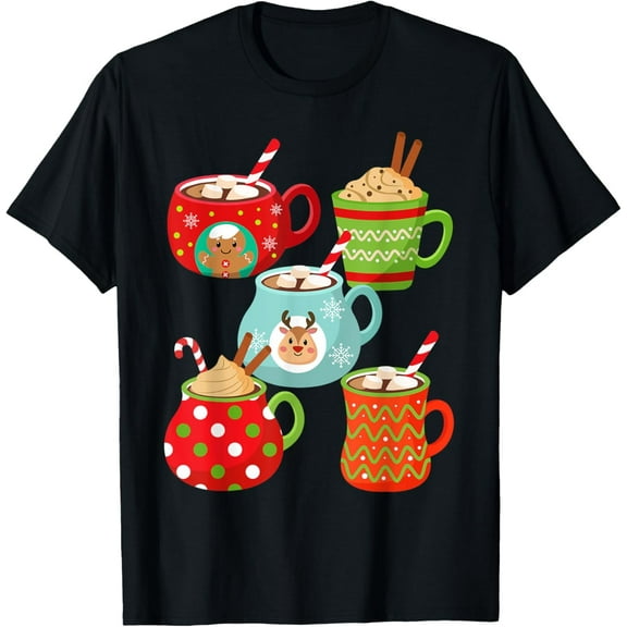 Hot Chocolate Cocoa Lovers Christmas Holiday Mugs T-Shirt