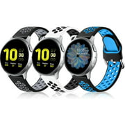 Taolla Compatible with Samsung Galaxy Watch 4 & Active 2 Watch Bands 44mm 40mm for Men Women, 3 Pack 20mm Replacement Wristbands Straps for Galaxy Watch 42mm & Active 40mm & Watch 3 41mm, Small