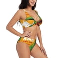 thumbnail image 2 of Daiia Cool Dinosaur Playing Guitar Women's Bikini Set Two Piece Swimsuit High Waisted Bikini Adjustable Straps Bikini Perfect for Beach, Pool, and Summer Vacation-Small, 2 of 9