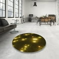thumbnail image 4 of Ahgly Company Tapis d'Intérieur Lavables en Machine, Ronds, Transitionnels, Vert-Jaune Foncé, Ronds de 4', 4 of 7