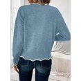 thumbnail image 2 of Women's Casual V-Neck Dropped Shoulder Long Sleeve Sweater, Autumn,Fall,Cozy Fall And Winter, 2 of 5