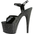 thumbnail image 3 of 7" Heel, 2 3/4" PF Ankle Strap Sandal W/Mini Glitters - Blk Pat/Blk, 11, 3 of 4
