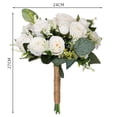 thumbnail image 3 of perfeclan Wedding Bouquet Artificial Flowers Creative Bridal Bouquet Bride Holding Bouquet for Decor Weddings Centerpieces White, 3 of 9