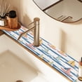 thumbnail image 2 of Yayeee Faucet Mat for Kitchen Sink 14.7" Diatomite Long Splash Guard Pad, White Hand Drawn Sailboats, 2 of 7